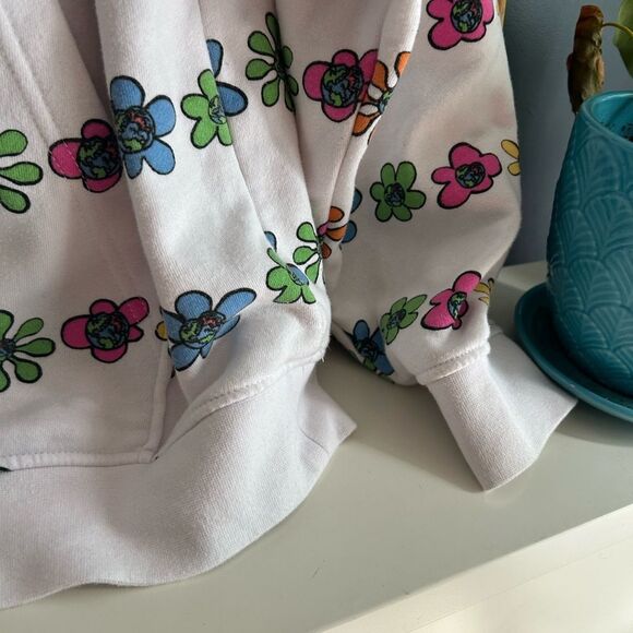 Teenage Colorful Bored Floral Print Hoodie M - Picture 6 of 16